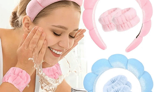 Women_Girls_Spa_Headband_Wristband_Set_Sponge_Makeup_Skincare_Headband_Wrist_Towels_Hairband